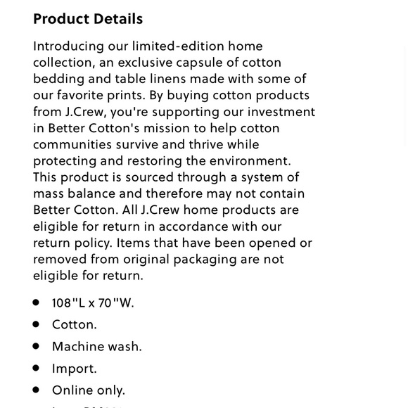 NWT J. Crew Limited EditionTablecloth - Picture 5 of 6